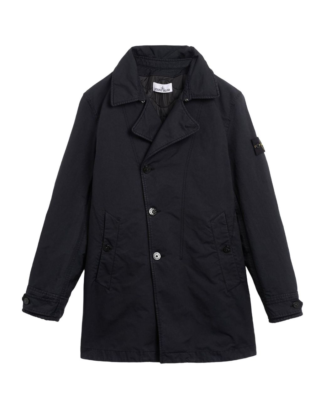 Stone Island Blue Compass Patch Padded Jacket for men