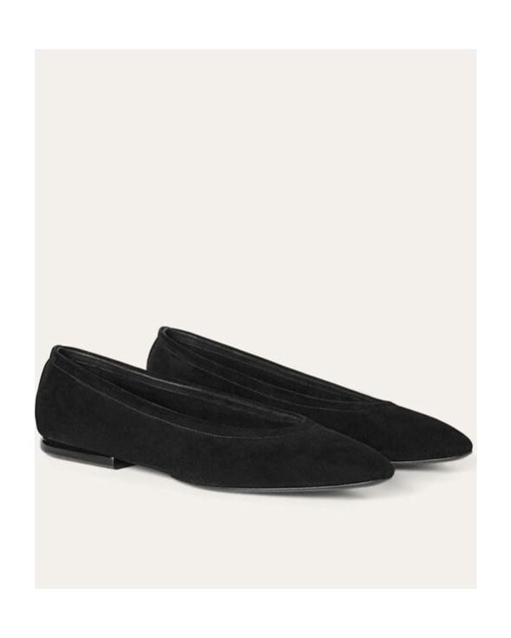 Loro Piana Black Primula Round Toe Slip-On Flats