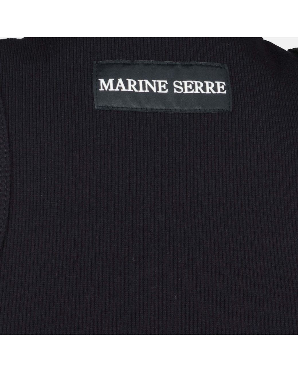 MARINE SERRE Black Crescent Moon Embroidered Sleeveless Tank Top