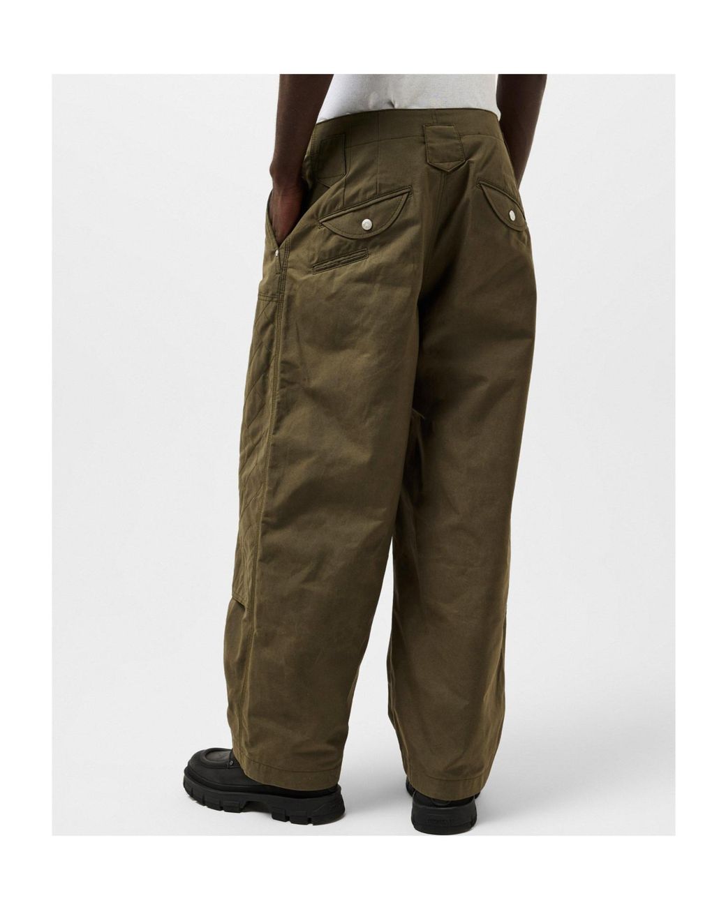 KENZO Green Workwear Wide-Leg Trousers for men