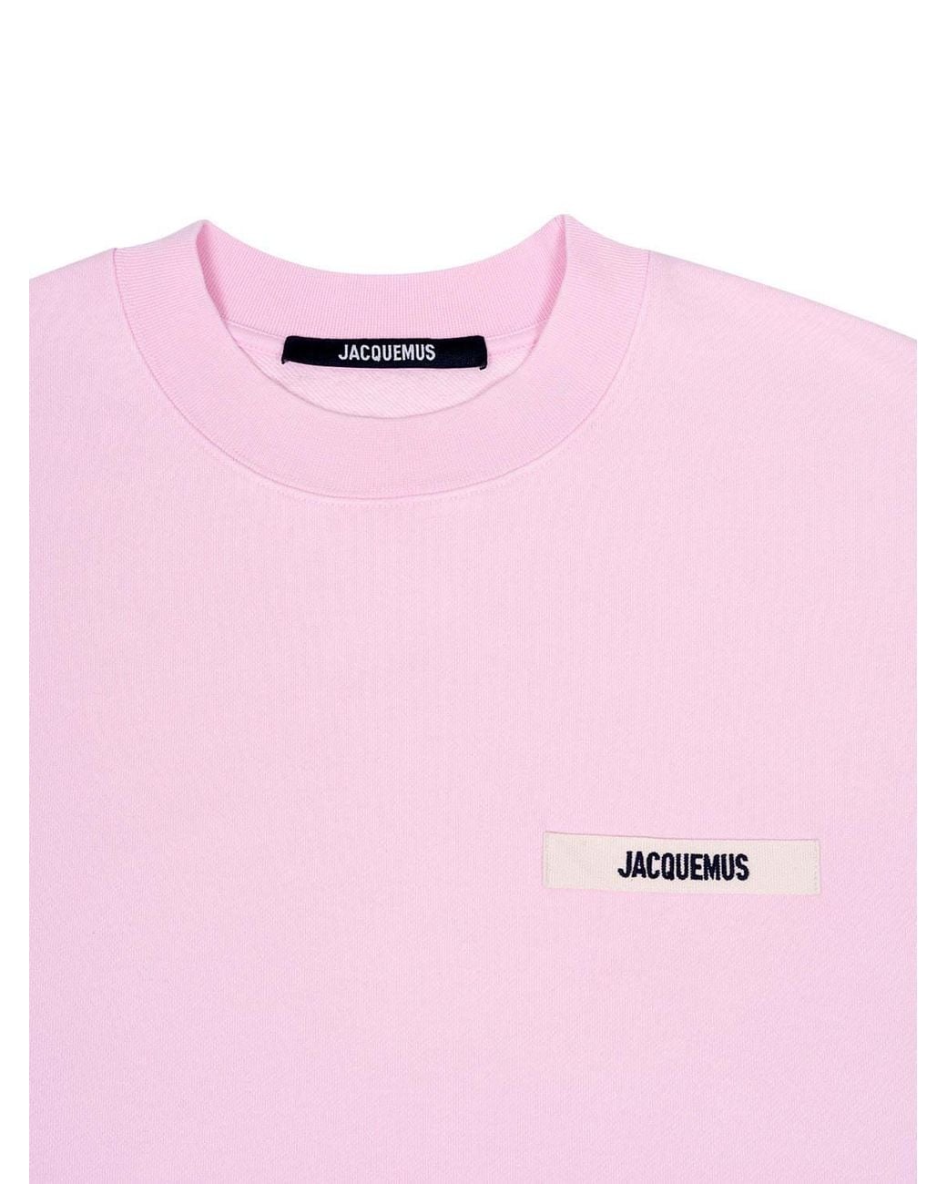 Jacquemus Pink Logo Patch Crewneck Sweatshirt for men
