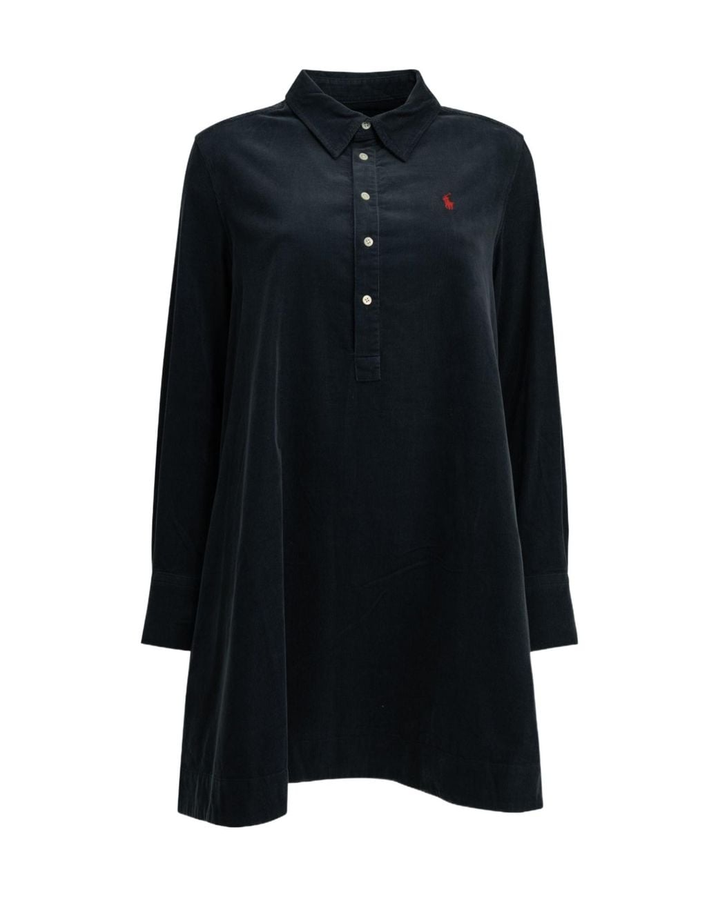 Polo Ralph Lauren Black Corduroy A-Line Shirt Dress