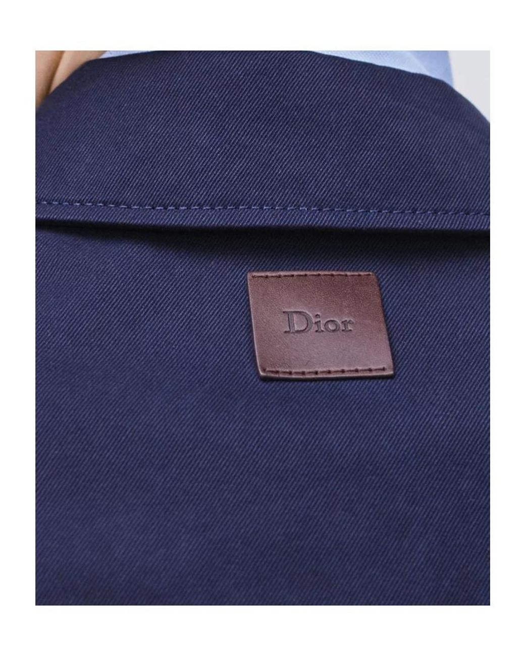 Dior Blue Homme Logo Embroidered Work Jacket for men