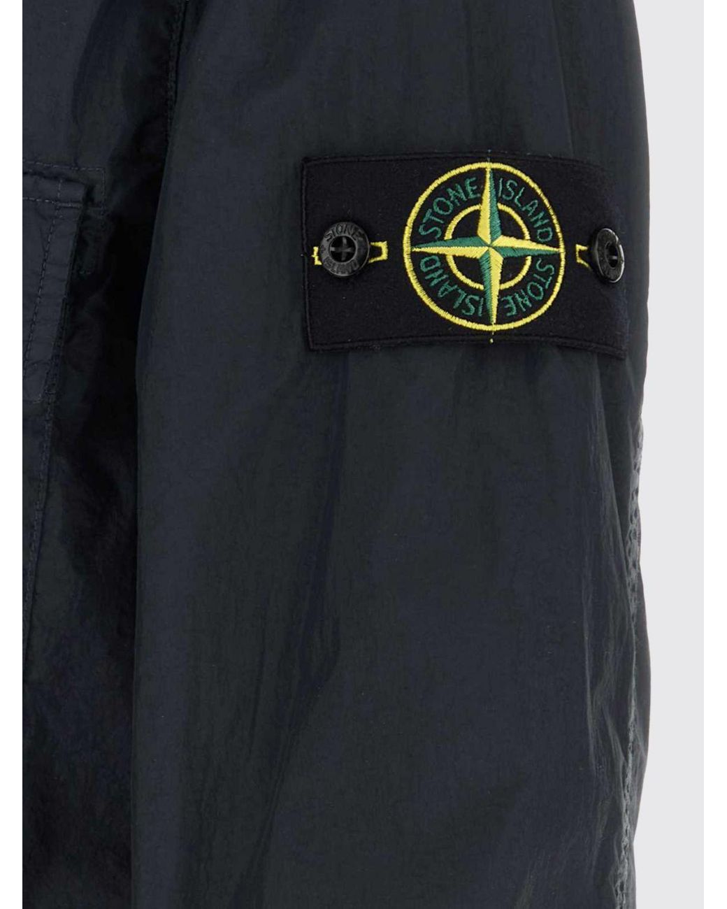 Stone Island Black Pocket Detail Buttoned Shirt for men
