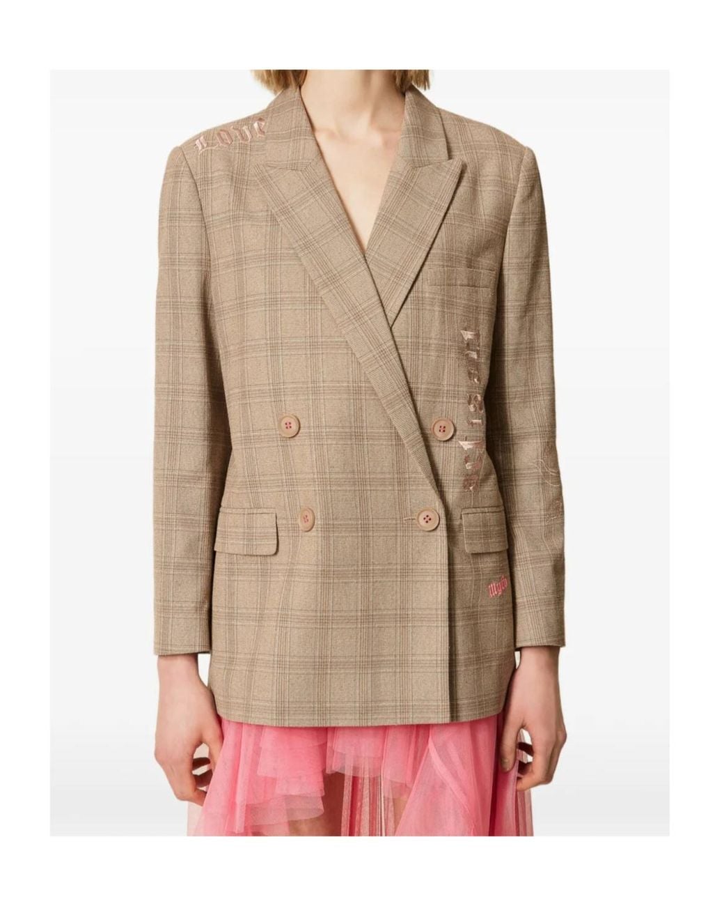 Twinset Natural X Myfo Checked Blazer