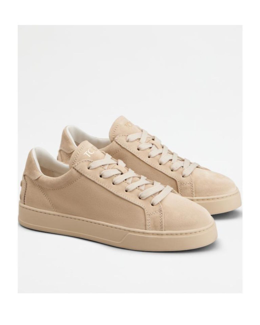 Tod's Natural Round Toe Lace-Up Sneakers