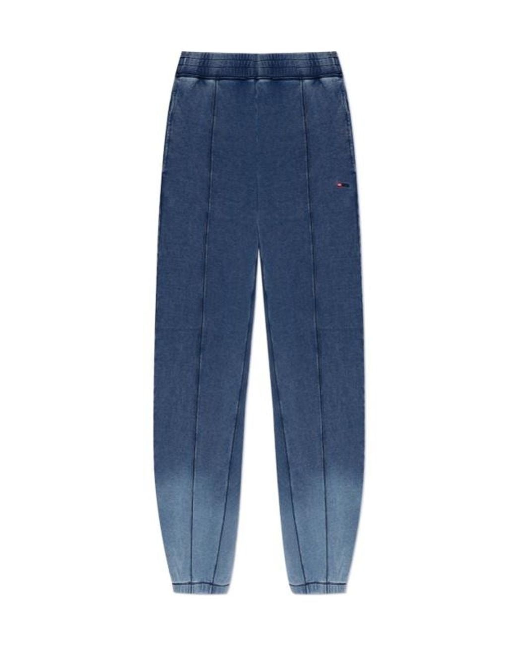 DIESEL Blue P Crox Seam-Detail Joggers for men