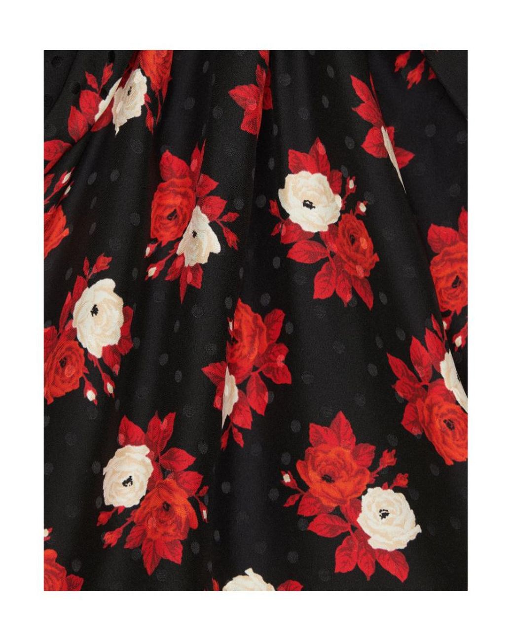 Saint Laurent Red V-Neck Long-Sleeved Dress