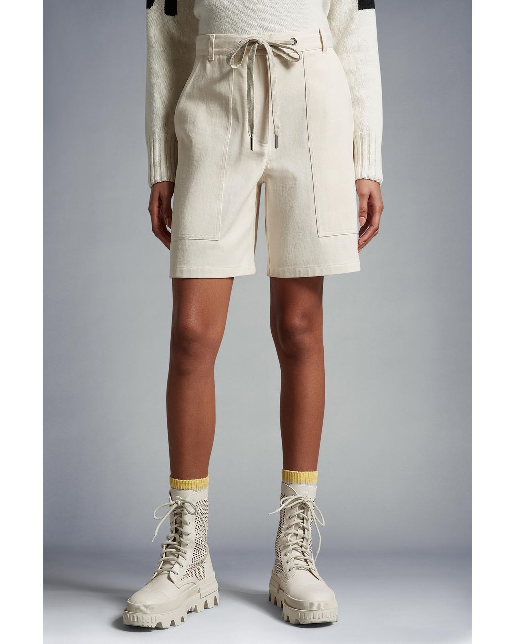 Moncler Natural Cotton Shorts
