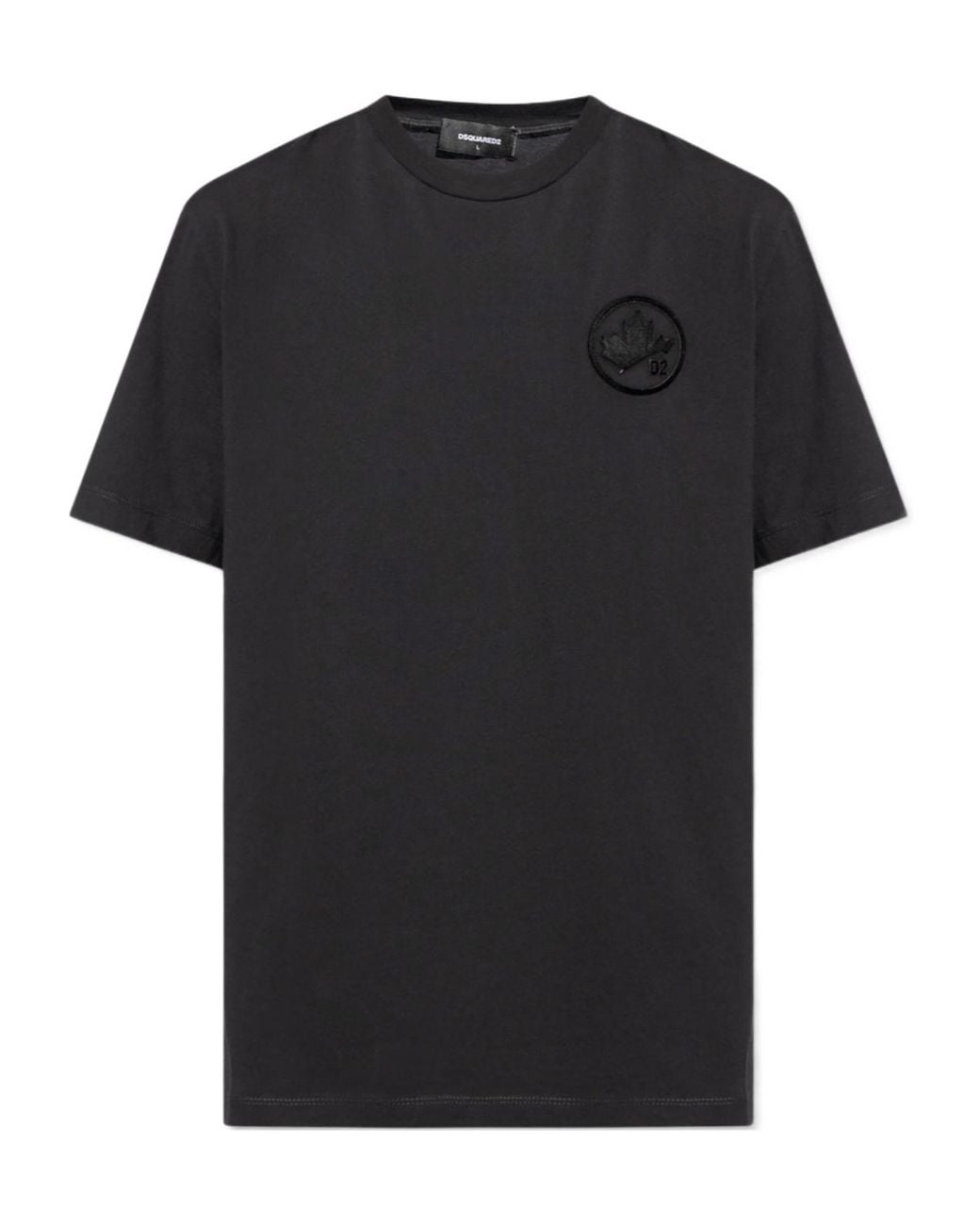 DSquared² Black Logo Patch Crewneck T-Shirt for men