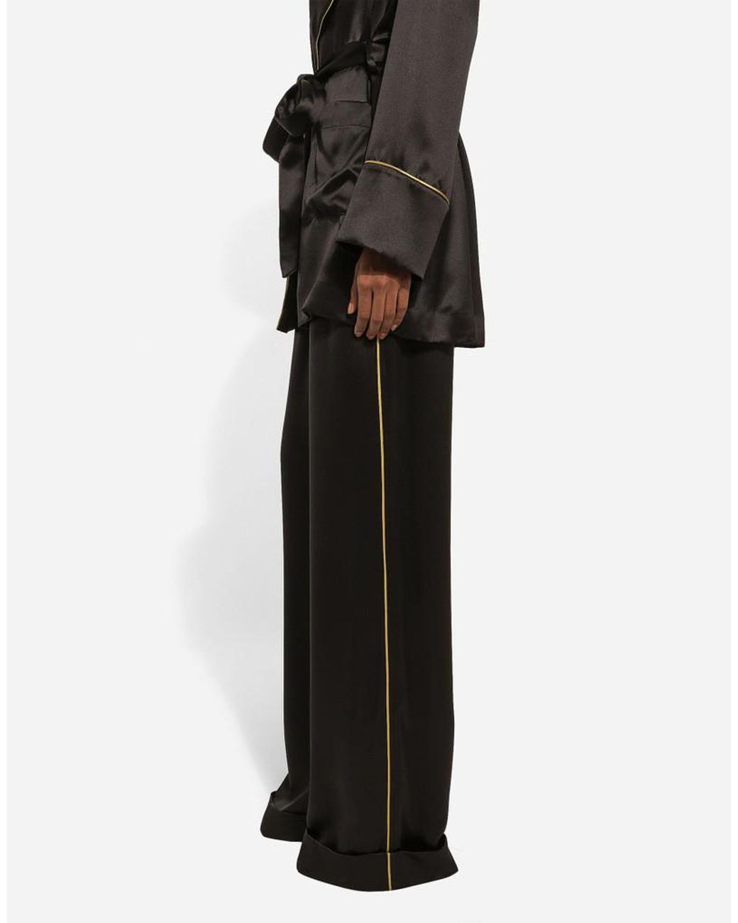 Dolce & Gabbana Black Satin Pajama Pants