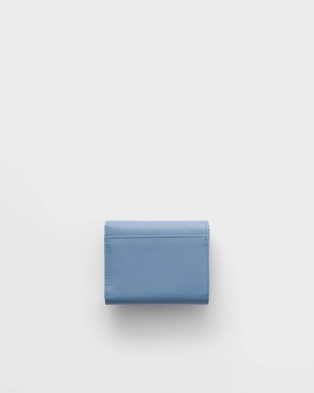 Prada Blue Small Triangle-Logo Leather Wallet