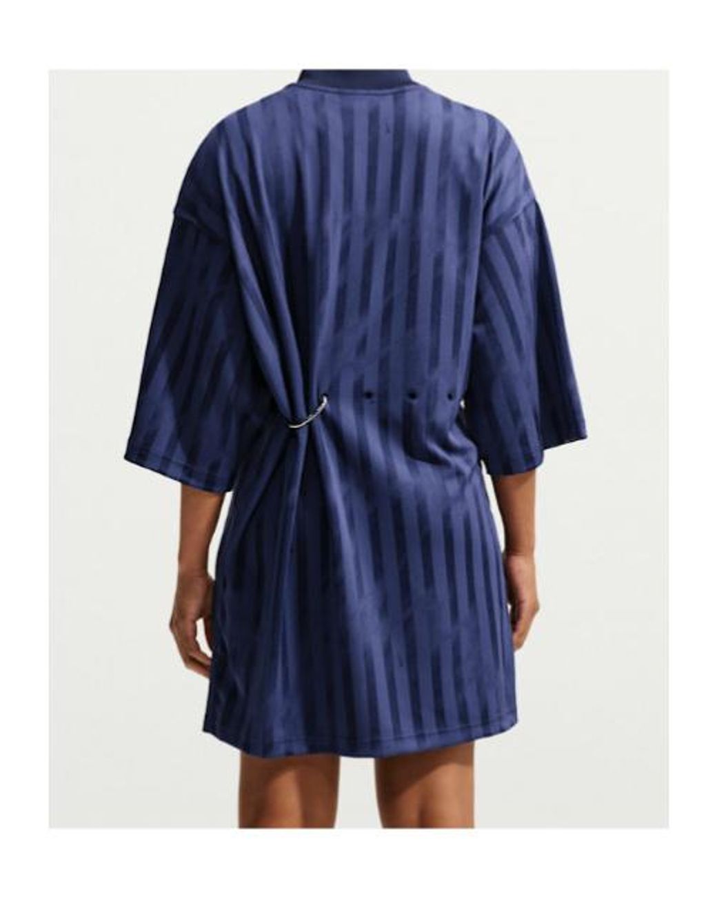 Nike Blue Runway Striped Jersey Mini Dress