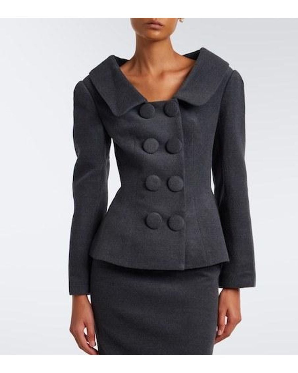 ShuShu/Tong Black Wool And Silk-Blend Blazer