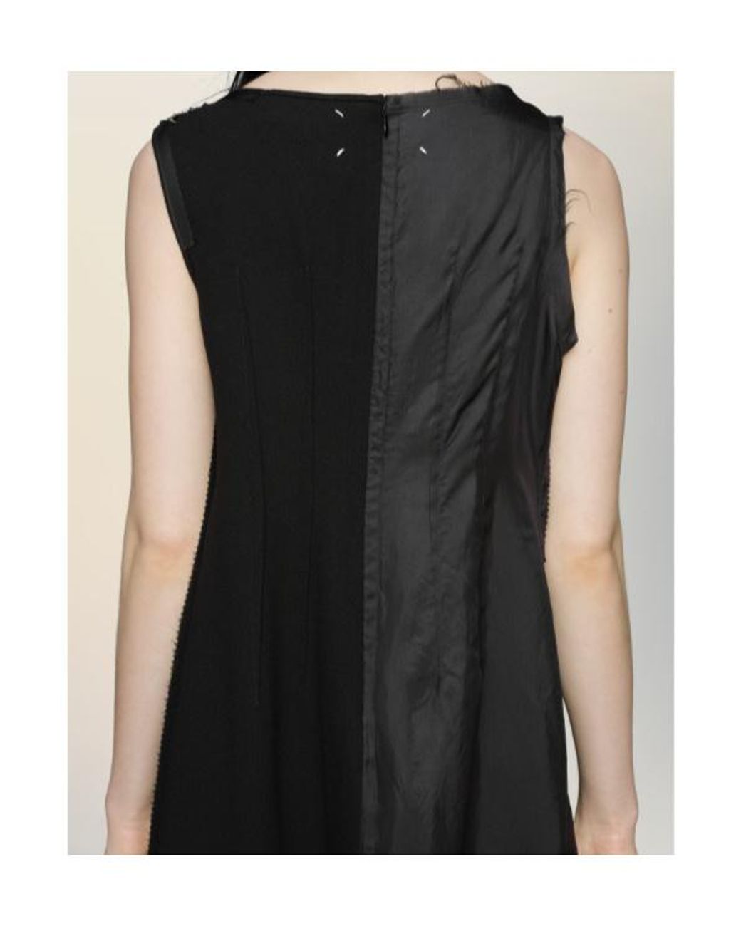 Maison Margiela Black Sleeveless Asymmetric Midi Dress