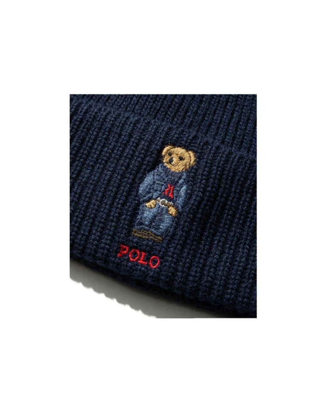 Polo Ralph Lauren Blue Cowboy Bear Knitted Hat for men