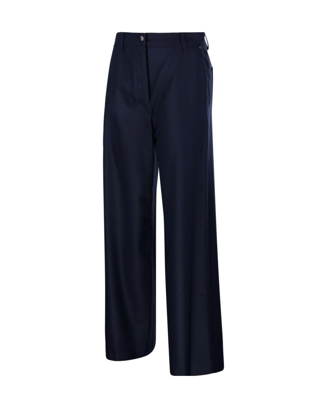 Max Mara Blue 'S Button Detailed Straight Leg Trousers