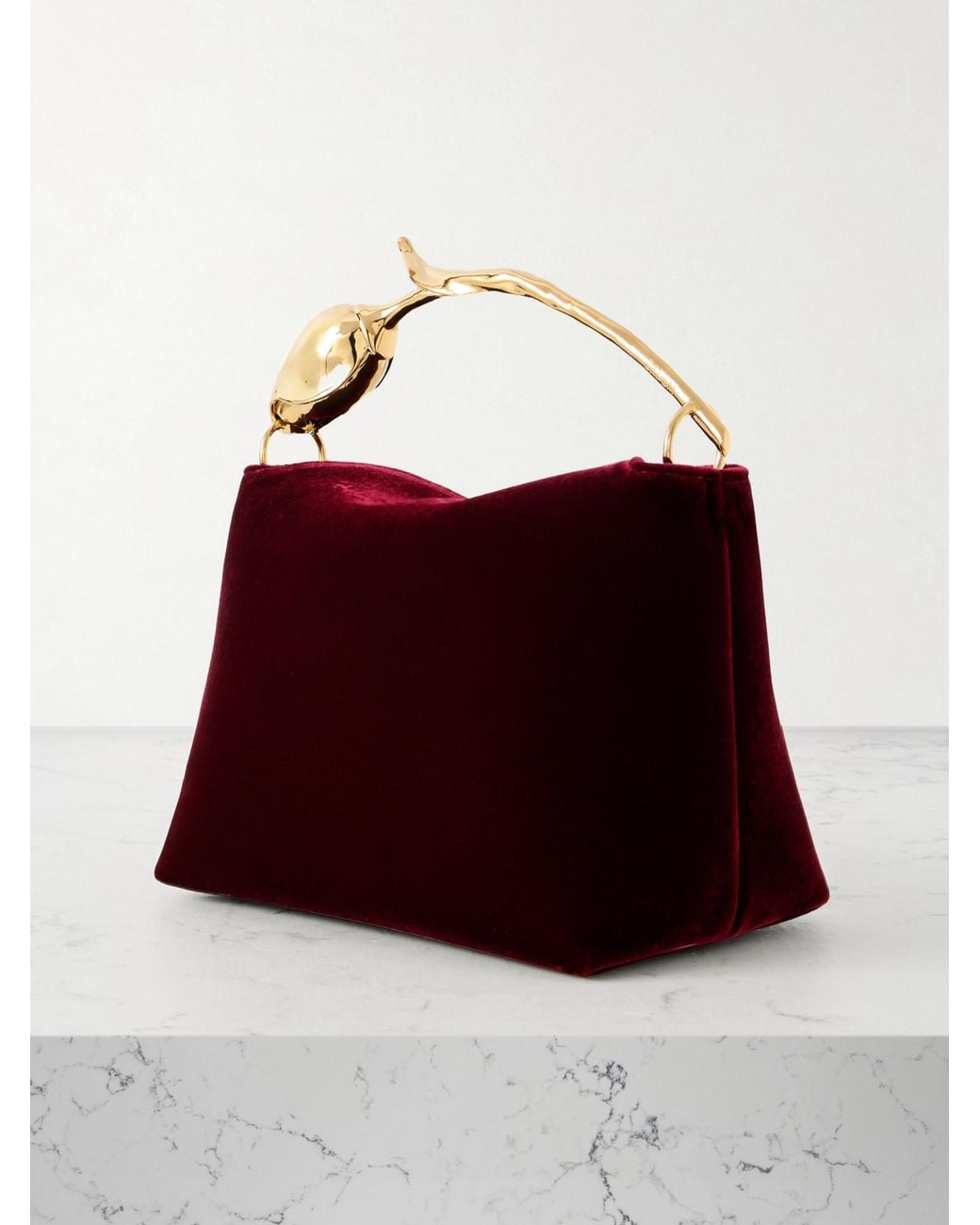 Erdem Red Mini Velvet Clutch