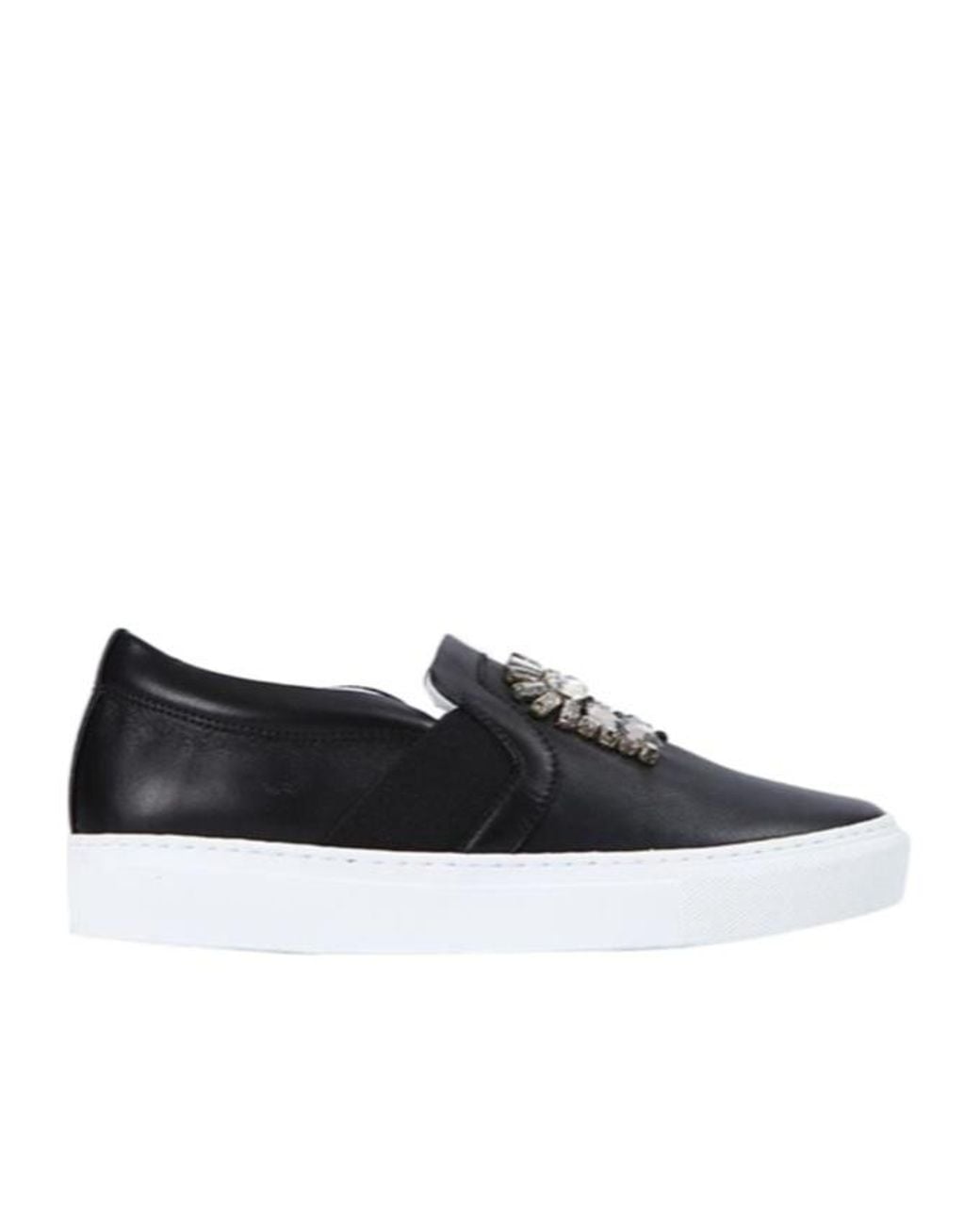 Lanvin Black Jewelry Leather Slip