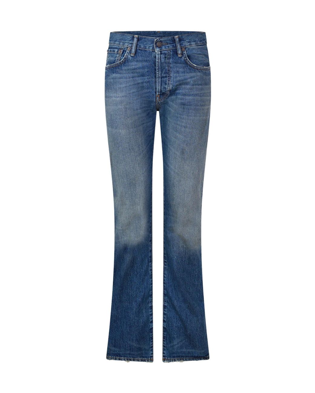 Acne Blue Solid Color Straight-Leg Jeans