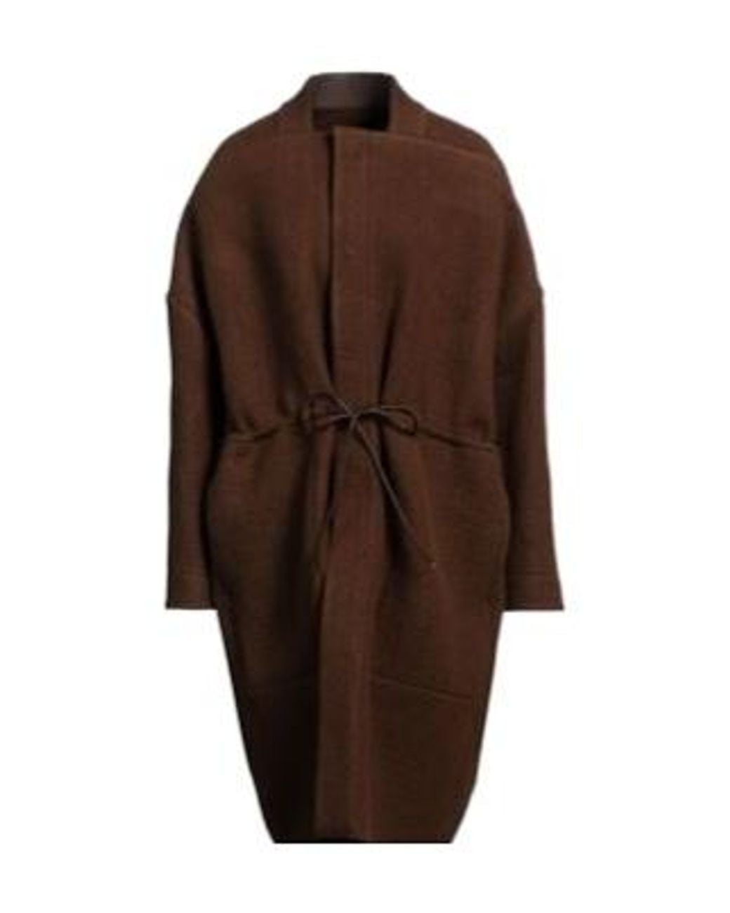 Rick Owens Brown Minimal Solid Long-Sleeve Coat