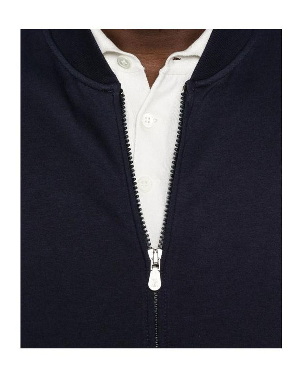 Brunello Cucinelli Blue Zip-Up Knitted Cardigan for men