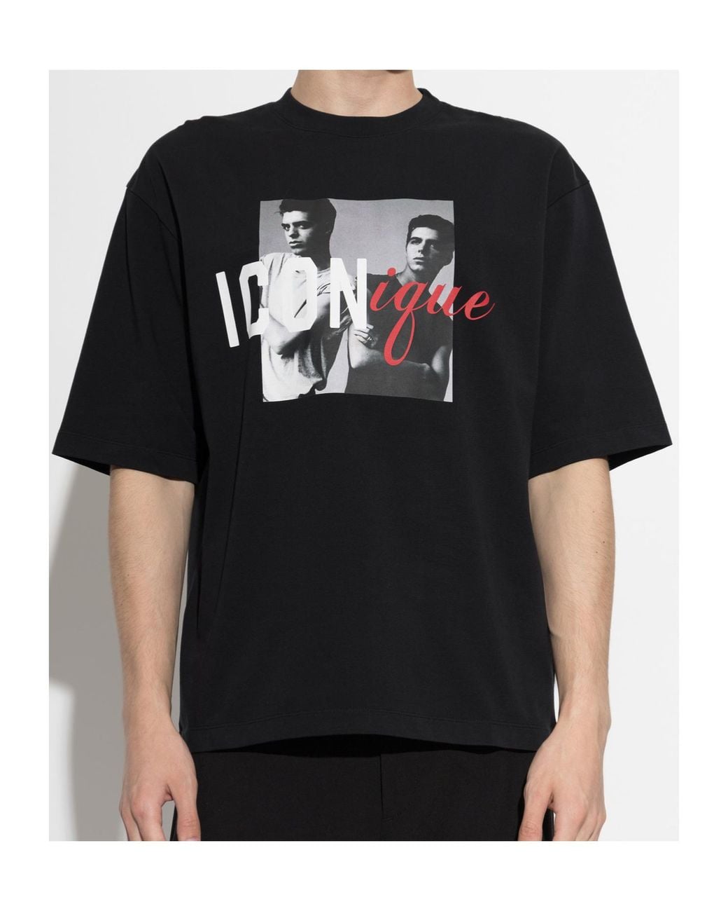 DSquared² Black Graphic Print T-Shirt for men