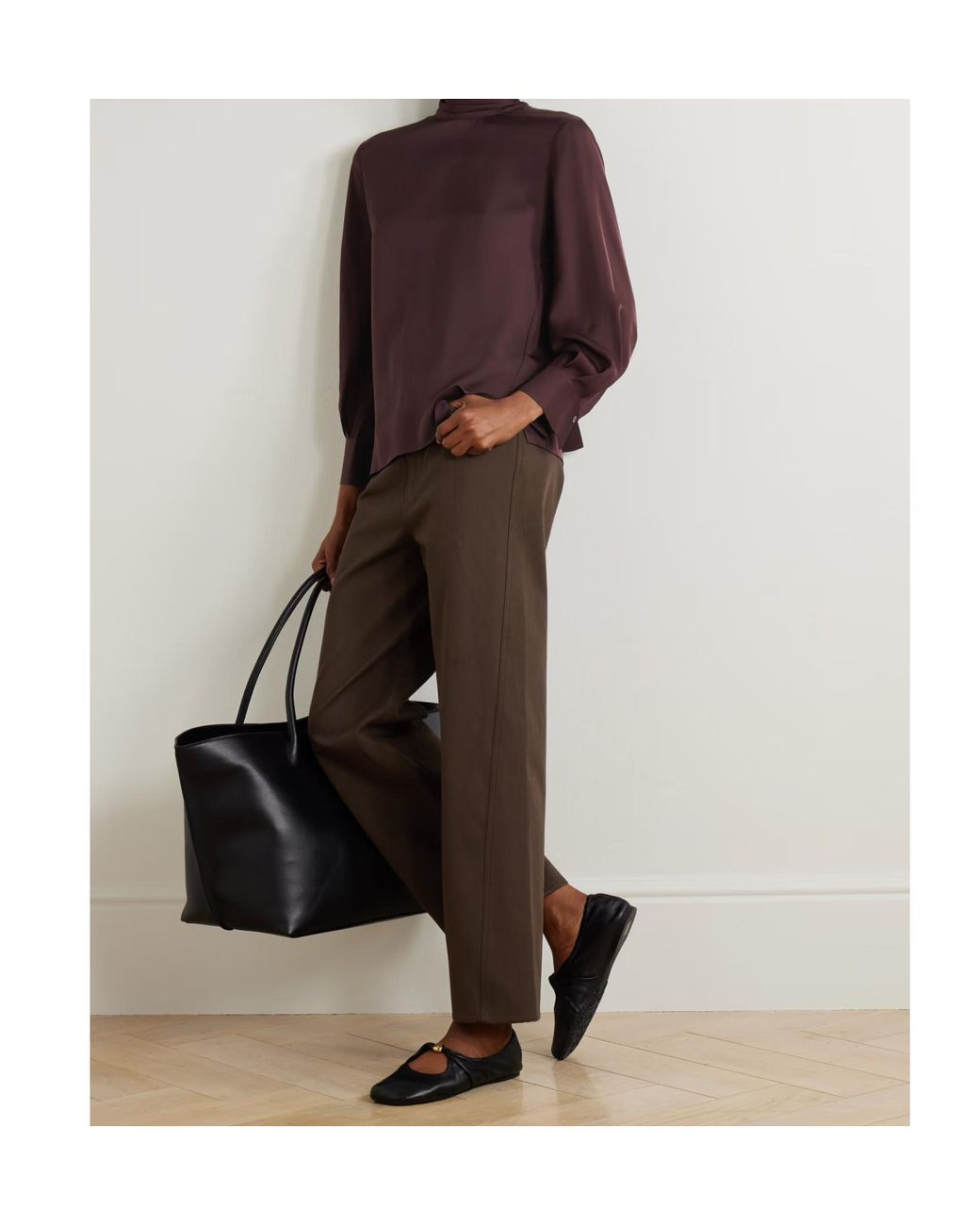 Theory Purple Blouson-Sleeve Silk Blouse