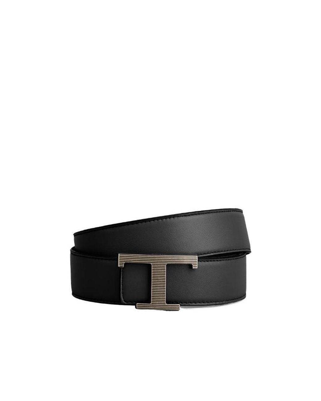 Tod's Black Logo-Buckle Leather Belt for men