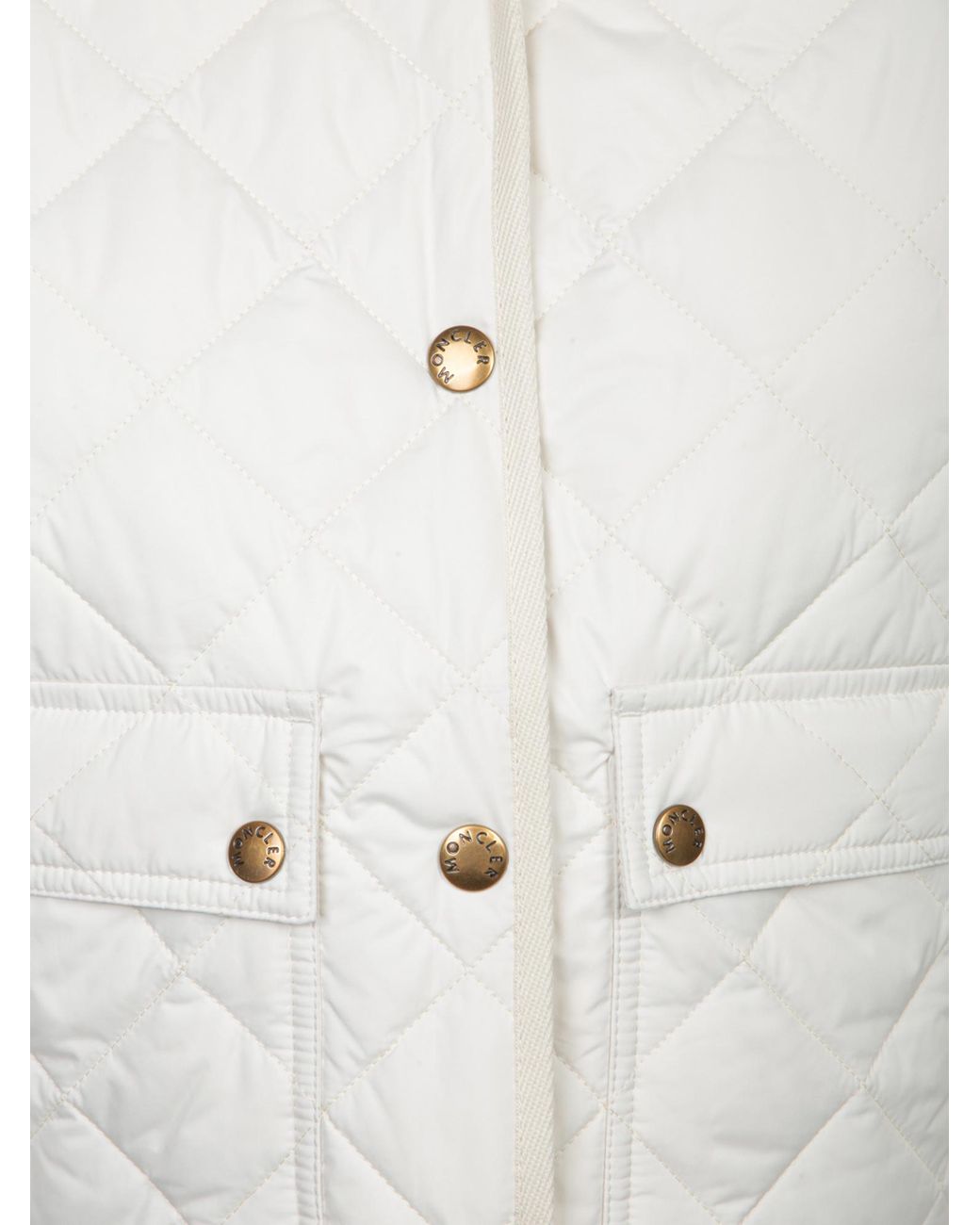 Moncler White Chitre Diamond-Quilted Padded Shirt Jacket