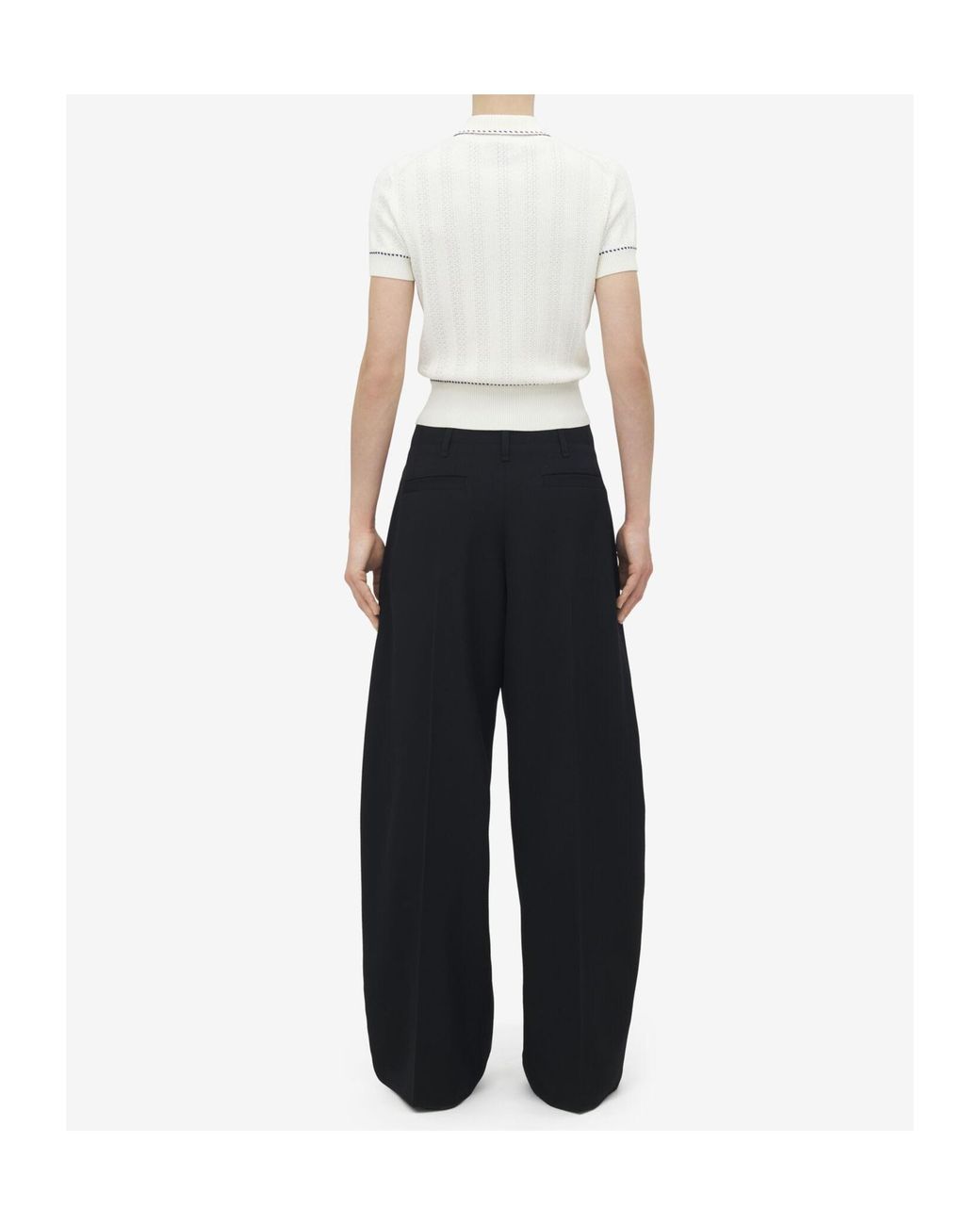 McQueen White Logo Embroidered Knitted Polo Shirt