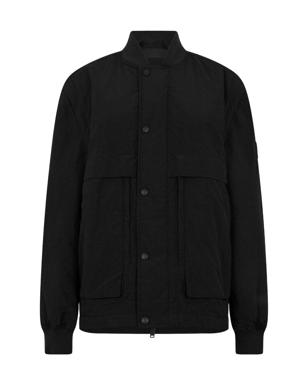Boss Black Quilted Stand-Collar Jacket for men