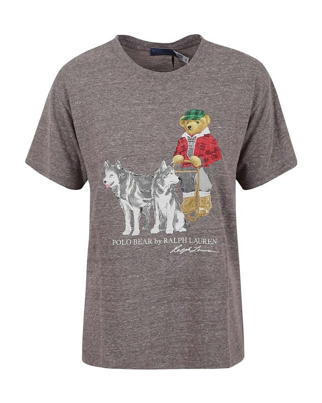 Polo Ralph Lauren Gray Polo Bear-Print Mélange T-Shirt