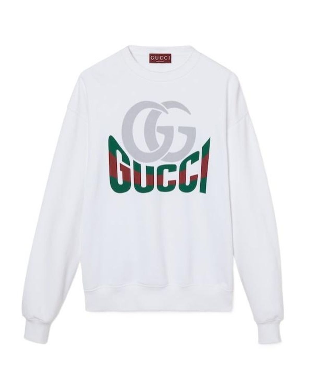 Gucci White Logo-Print Sweatshirt for men