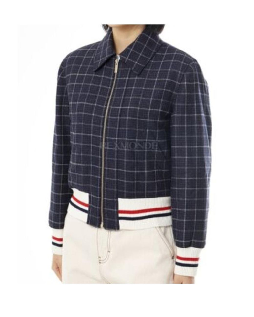 Thom Browne Blue Windowpane Houndstooth Teviot Tweed Jacket