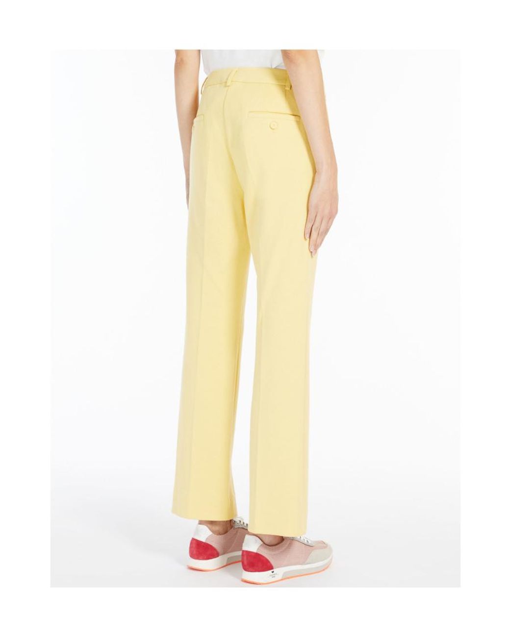 Weekend by Maxmara Yellow Plain Knitted Trousers