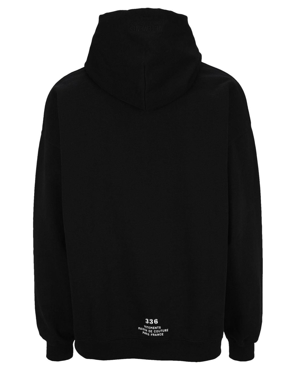 Vetements Black Logo-Print Pocket Hoodie for men