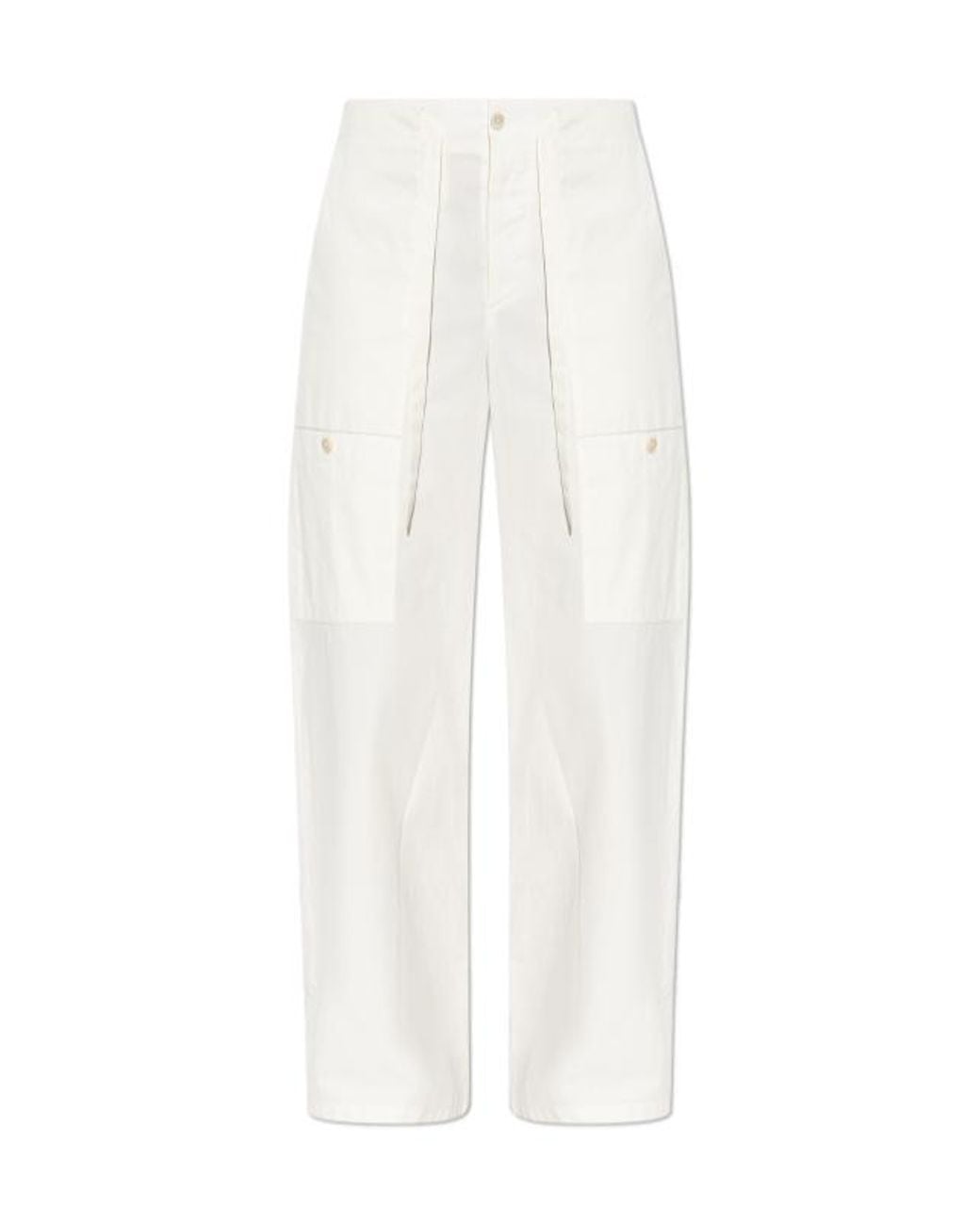 Jil Sander White Cargo Trousers