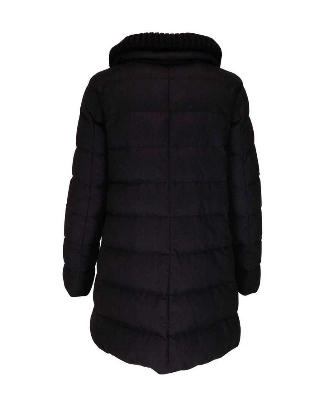 Herno Black Logo Long-Sleeve Down Jacket