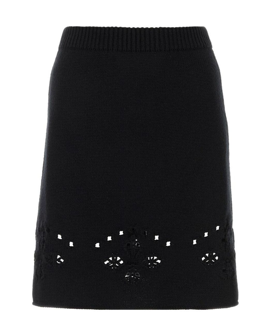 Chloé Black Chloé Elastic Waist Knitted Skirt