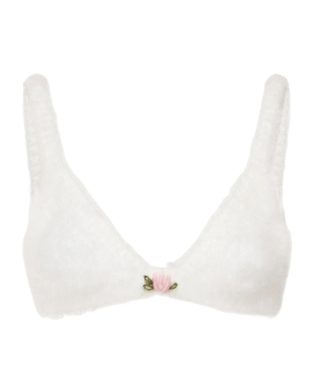 Alessandra Rich White Flower-Embellished Sleeveless Top