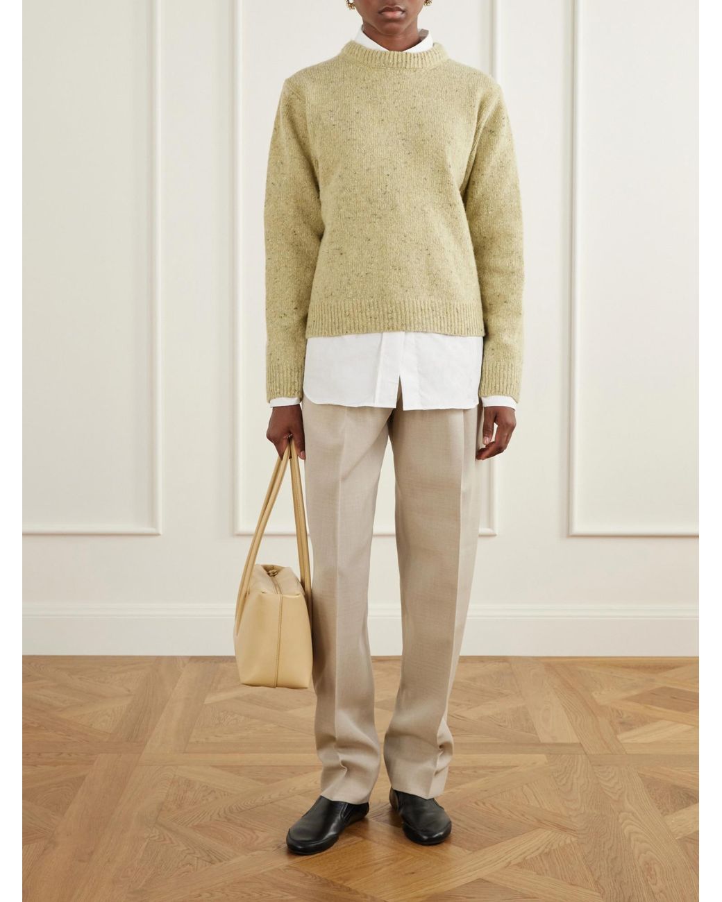 Rohe Natural Daria Wool-Blend Wide-Leg Pants
