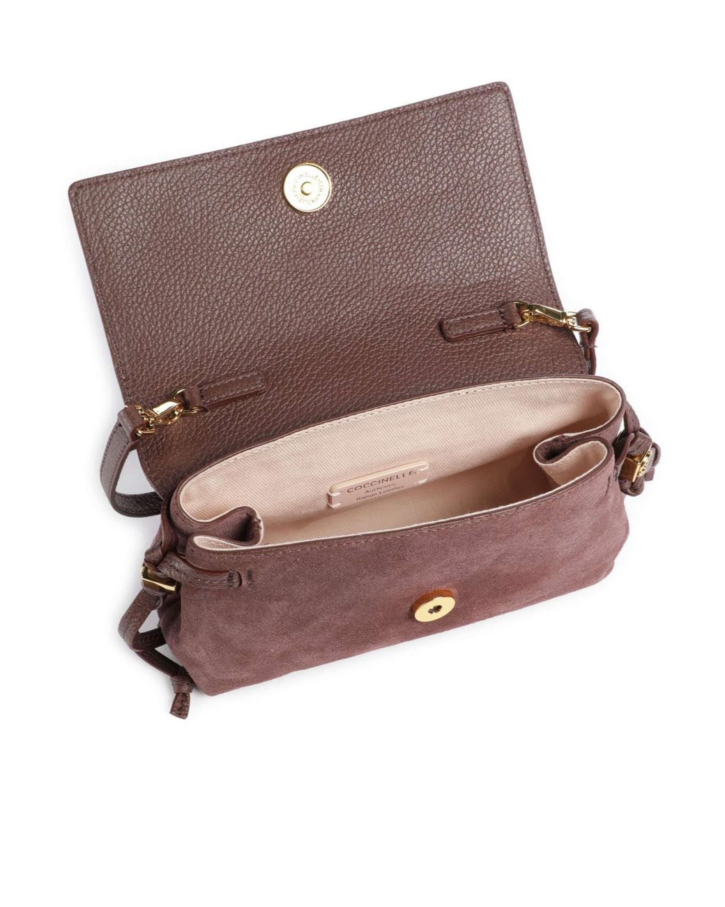 Coccinelle Purple Mini Thesssuede Leather Shoulder Bag