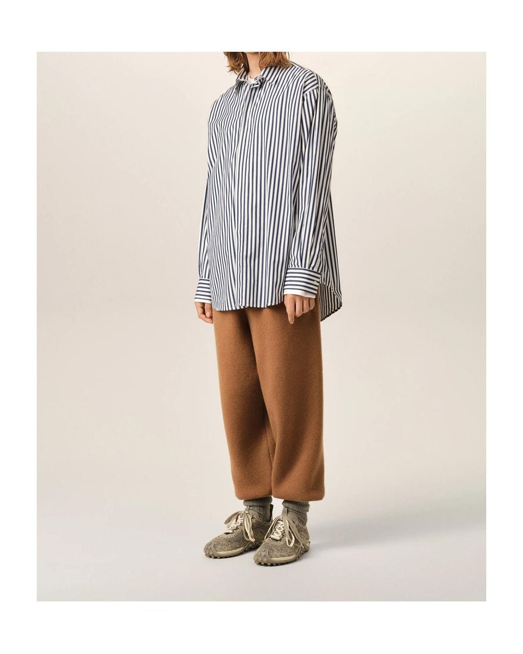 AMI Blue Ami Striped Long-Sleeve Shirt for men