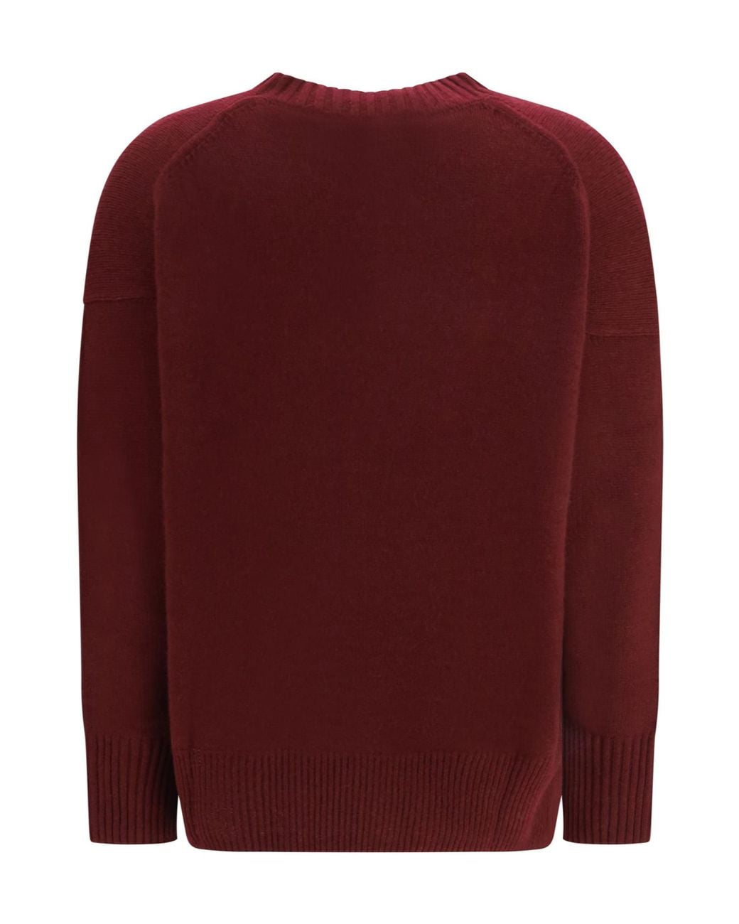 Allude Red Ribbed-Hem Crewneck Jumper