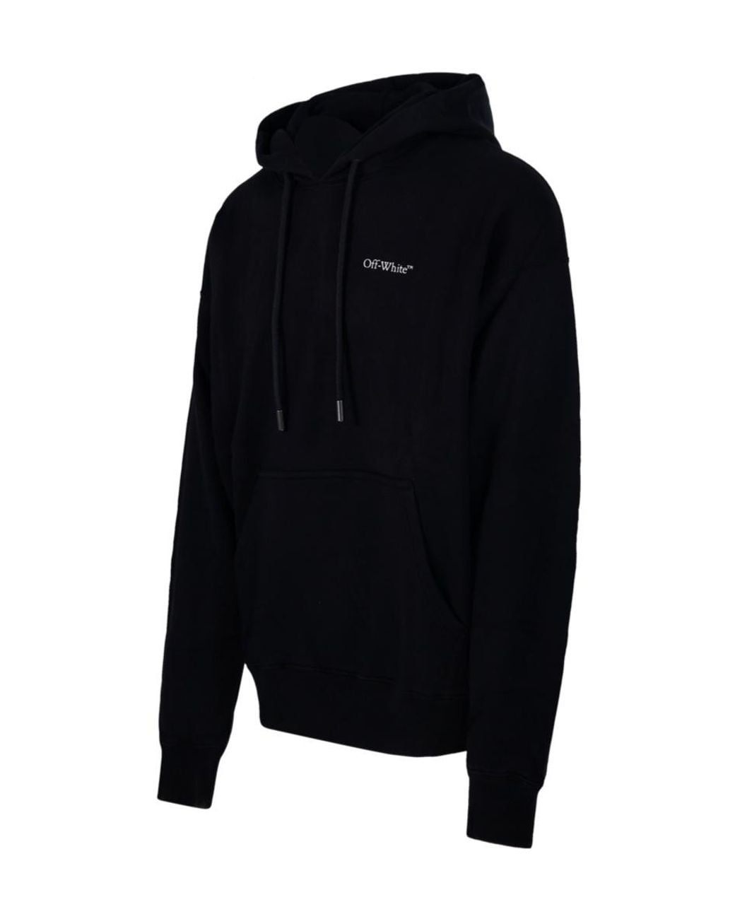 Off-White c/o Virgil Abloh Blue Logo Printed Drawstring Hoodie for men
