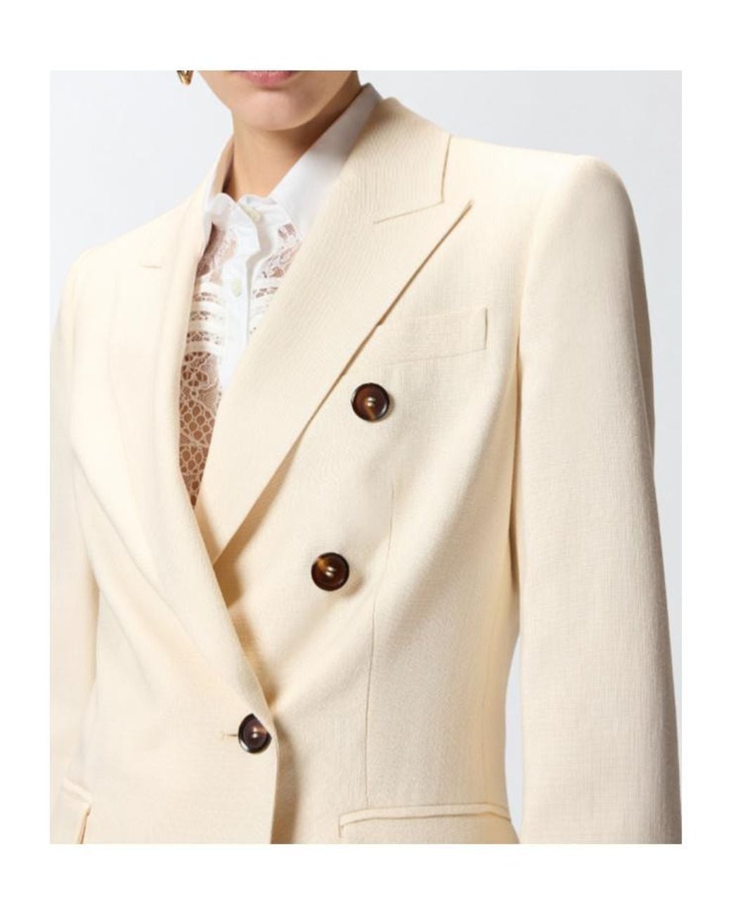 Pinko Natural Amalfi Double-Breasted Blazer