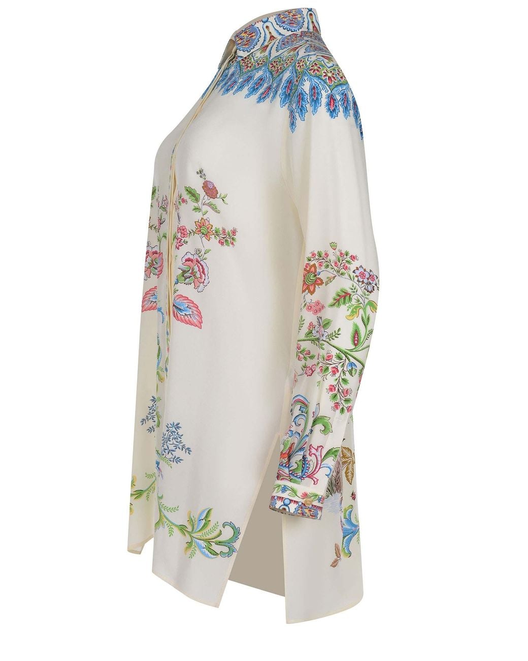 Etro White Pattern-Printed Long-Sleeved Shirt