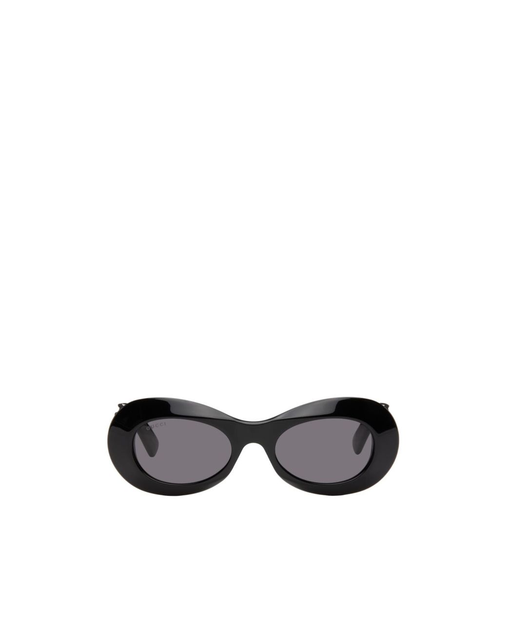 Gucci White Eyewear Oval Frame Sunglasses
