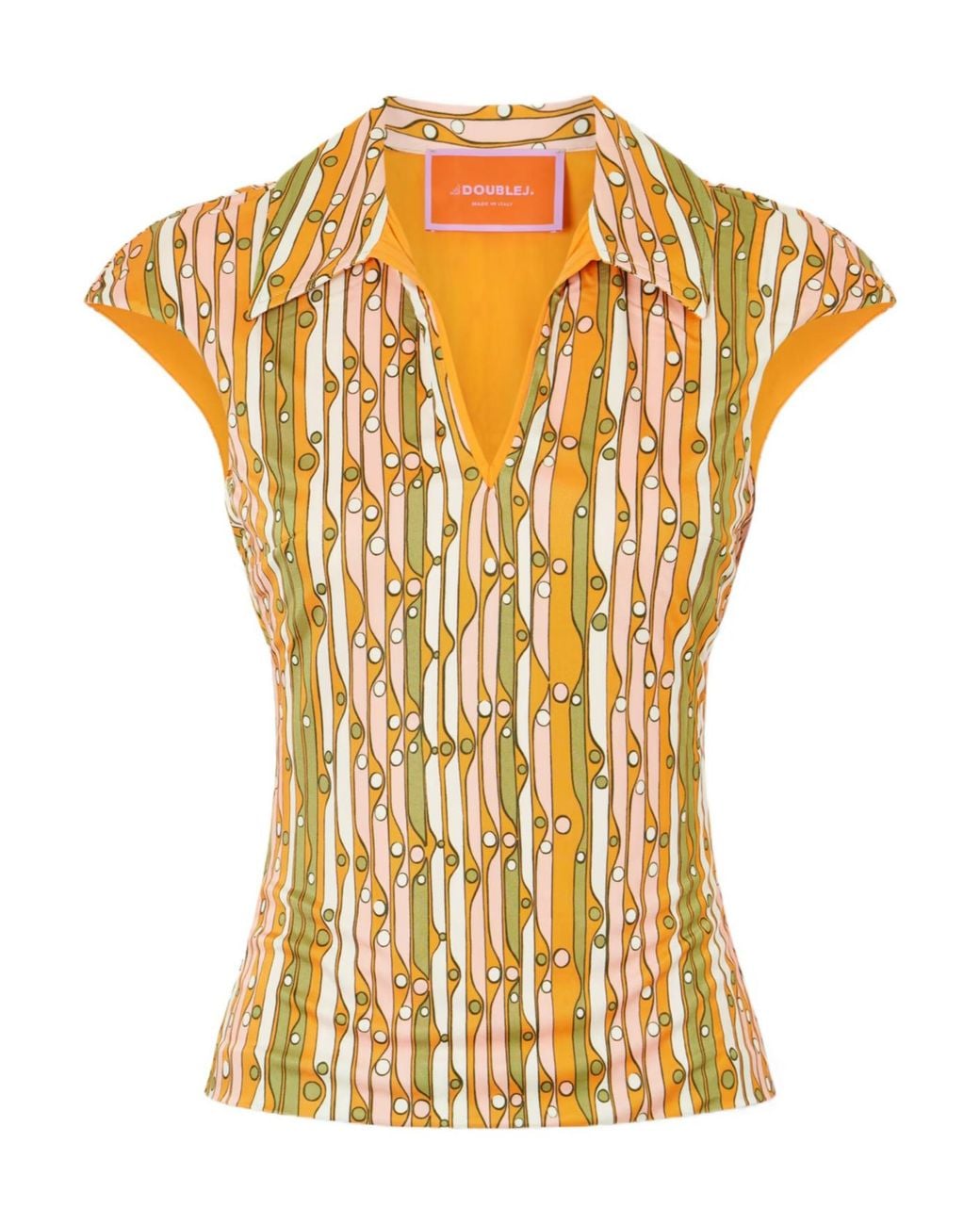 LaDoubleJ Metallic Sleeveless Stretch Polo